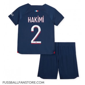 Paris Saint-Germain Achraf Hakimi #2 Replik Heimtrikot Kinder 2023-24 Kurzarm (+ Kurze Hosen)